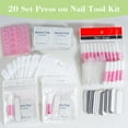 thumbnail image 5 of DAR  Press On Nail Tool Kit with Everything, Nail Prep Tool Disposable Manicure Kit with Nail File, Nail Glue, Prep Pads, Adhesive Nail Tabs,Wood Stick, Packaging Bag (20pcs-white), 5 of 12