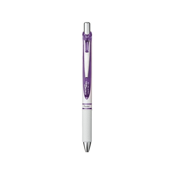 Pentel EnerGel Pearl Retractable Liquid Gel Pen, (0.7mm) Metal Tip, Medium Line, Violet Accent, Violet Ink
