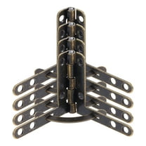 HOMEMAXS 4pcs Heavy Duty Metal Flip Hinges Wooden Box Case Connect Mount Golden Hinges 90 Degree Folding Lid Support Furniture Hardware