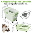 thumbnail image 3 of Eurhowing 20lb Dog Food Storage Container, Airtight Collapsible Pet Food Bin with Wheels & Lid, Cereal Rice Storage Bucket for Home Pet Hospital Shelter, Green, 3 of 7