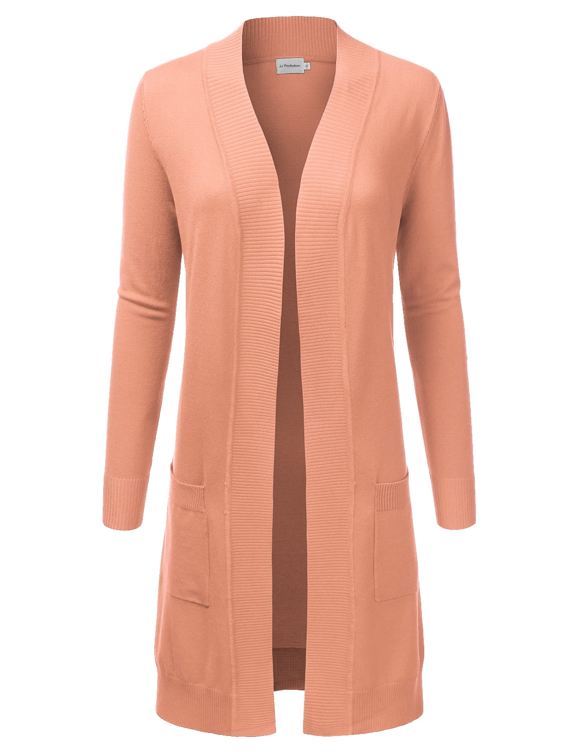 Doublju Women's Lightweight Long Sleeve Open Front Long Cardigan