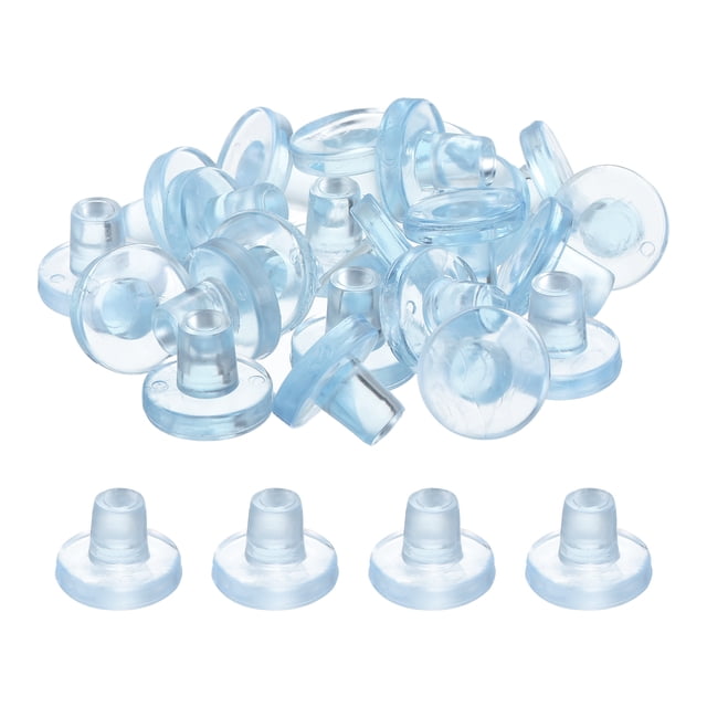 Uxcell 26Pack 8mm/0.31 Topes de Vidrio para Mesa con Vástago para Mesa de Patio y Gabinete, Se Ajusta a Agujero de 1/3 Pulgada, Transparente