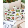 thumbnail image 4 of Waterproof Outdoor Throw Pillows with Inserts 12"x20" Set of 2, Vegetables Soft Decorative Pillowcases for Couch Bedroom, Watercolor Farmhouse Fruits Pillow Covers for Sofa Living Room, 4 of 8