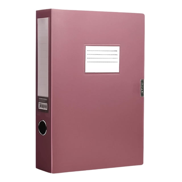 Dvumao Foldable A4 File Folder, Thickened Polypropylene Document Storage Box with Label Panel, Retro Style Office Organizer