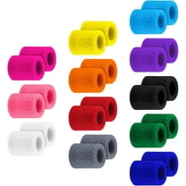 12 Pairs Kids Wristbands Sweatbands Colorful Sports Wrist Sweat Bands Athletic Basketball Football Party Favors for Kids Outdoor Activity