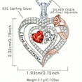 thumbnail image 3 of Flydeer Necklaces for Women 925 Sterling Silver Double Heart Birthstone Dainty Pendant Necklace Red 5A CZ Anniversary Jewelry Gifts for Women, 3 of 7