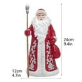 thumbnail image 4 of 9.4in Christmas Santa Claus Ornament Christmas Standing Santa Claus Figurine Santa Claus With A Powerful Spear Wielding Santa Resin Xmas Decors Standing Santa Figurine Indoor Home Decors White Red, 4 of 6