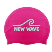 new wave silicone swim cap - 3 colors (pink, yellow & orange)~orange