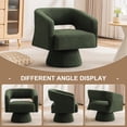 thumbnail image 6 of CRERIYO 360° Swivel Barrel Accent Chairs Set of 2, Oversized Soft Teddy Velvet Armchairs for Living Room and Bedroom, Green, 6 of 13