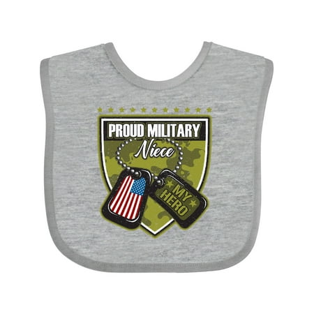 

Inktastic Proud Military Niece Gift Gift Baby Girl Bib