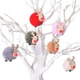 thumbnail image 5 of tasrioml Pom Pom Reindeer Christmas Ornament Plush Elk Hanging Ornaments Wooden Deer Slices Xmas Tree Pendants for Home Party Holiday Decor, 5 of 8