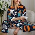thumbnail image 6 of Fotbe Creative Transport Pattern Long Sleeve Pajama Set for Women,Sleepwear Set,2-piece Loungewear Set,Soft PJs Comfy Nightwear with Pockets -Large, 6 of 7