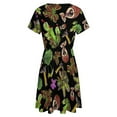 thumbnail image 5 of Carnivorous Plants Black Background Women's Dress Short Sleeve Summer Sundress Summer Women Clothes, 5 of 7