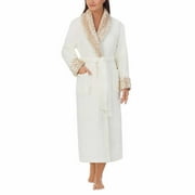 Carole Hochman Ladies' Plus Size Plush Wrap Robe, Ivory 2X