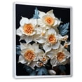 thumbnail image 2 of Designart "Blossoming White And Orange Daffodils I" Daffodils Floater Framed Wall Art Prints, 2 of 5