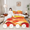 thumbnail image 4 of Homewish Cartoon Minimalism Full Size Comforter Sets for Kids, Sun Sea Wave Bedding Comforter Set, Polka Dots Reversible 3 Pieces, 1 Comforter and 2 Pillowcases, 4 of 6