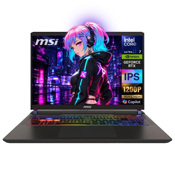 Laptop IA Gamer MSI Vector 16 HX AI GeForce RTX 5070 Ti 12GB Core Ultra 7 255HX 64GB 1TB Pantalla 16" IPS FHD+ 144Hz Windows 11 Teclado Ingles