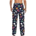 thumbnail image 3 of Goofa Rocket Satellite Printed Soft Pajama Pants for Men, Wide Leg Comfy Casual Lounge Yoga Pants-Small, 3 of 9