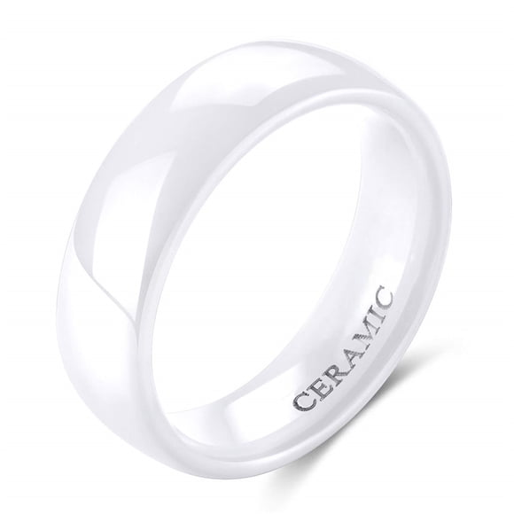 2/4/6mm White Ceramic Ring Black Wedding Engagement Band Men Women Rings Minimalist Fashion Special Anillos Gentle 6mm white 10