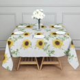 thumbnail image 3 of Sunflower Square Tablecloth 52x52in(132x132cm) – Waterproof Polyester Printed Table Cover, Wrinkle Resistant & Washable for Kitchen Dining Picnic Party Decor, 3 of 6