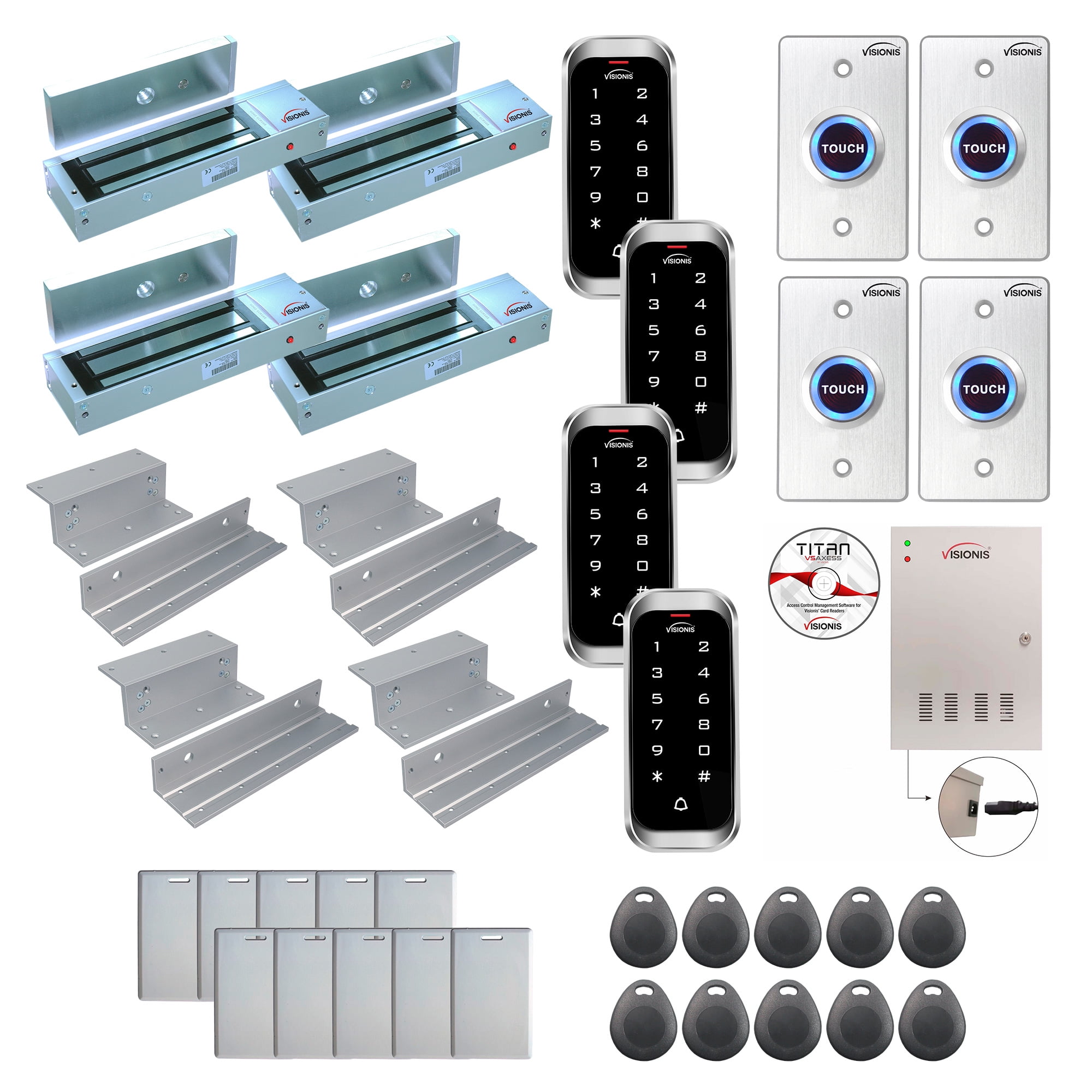 FPC8154 4 Doors Access Control Inswinging Door 1200lbs Mag Lock Time Attendance TCP/IP Wiegand