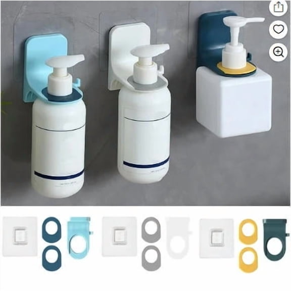 3Pack Shower Gel Bottle Rack Hook Bracket Self Adhesive Hand Soap Dispenser Holder Liquid Soap Shower Holder,Magic Paste Suction Seamless Bathroom Hook for Wall Kitchen Bathroom Toilet,Beige