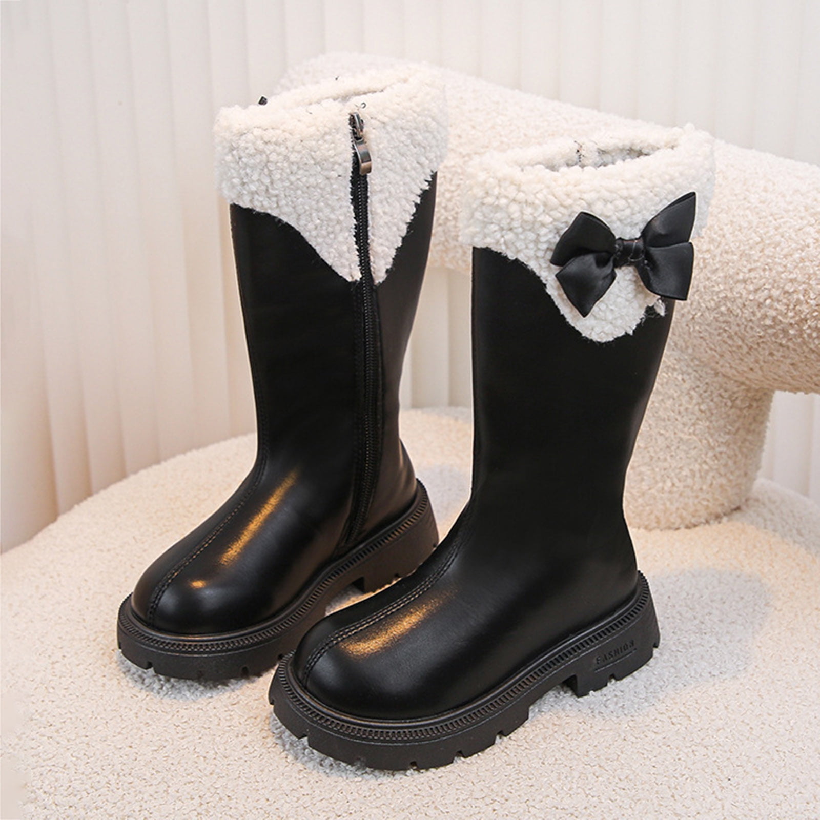 Gibobby Snow Boots for Women Faux Ankle Boots Solid Pointed Toe 並行輸入品 Winter chunky snow waterproof ladies snow boots - Stay Warm