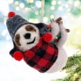 thumbnail image 3 of Sloth Ornament - Felted Wool Holiday Christmas Tree Decoration, 3 of 5