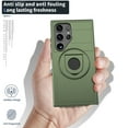 thumbnail image 3 of ELEHOLD for Samsung Galaxy S24 Magnetic Case,Rugged Hard PC Protective Case with Rotation Ring Holder Kickstand Compatible with Mag Safe Shockproof Cover for Samsung S24,Olivegreen, 3 of 6