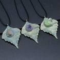 thumbnail image 3 of HOOUN 5pc Crystal Pendant alloy maple leaf citrine Prism Energy -, 3 of 5