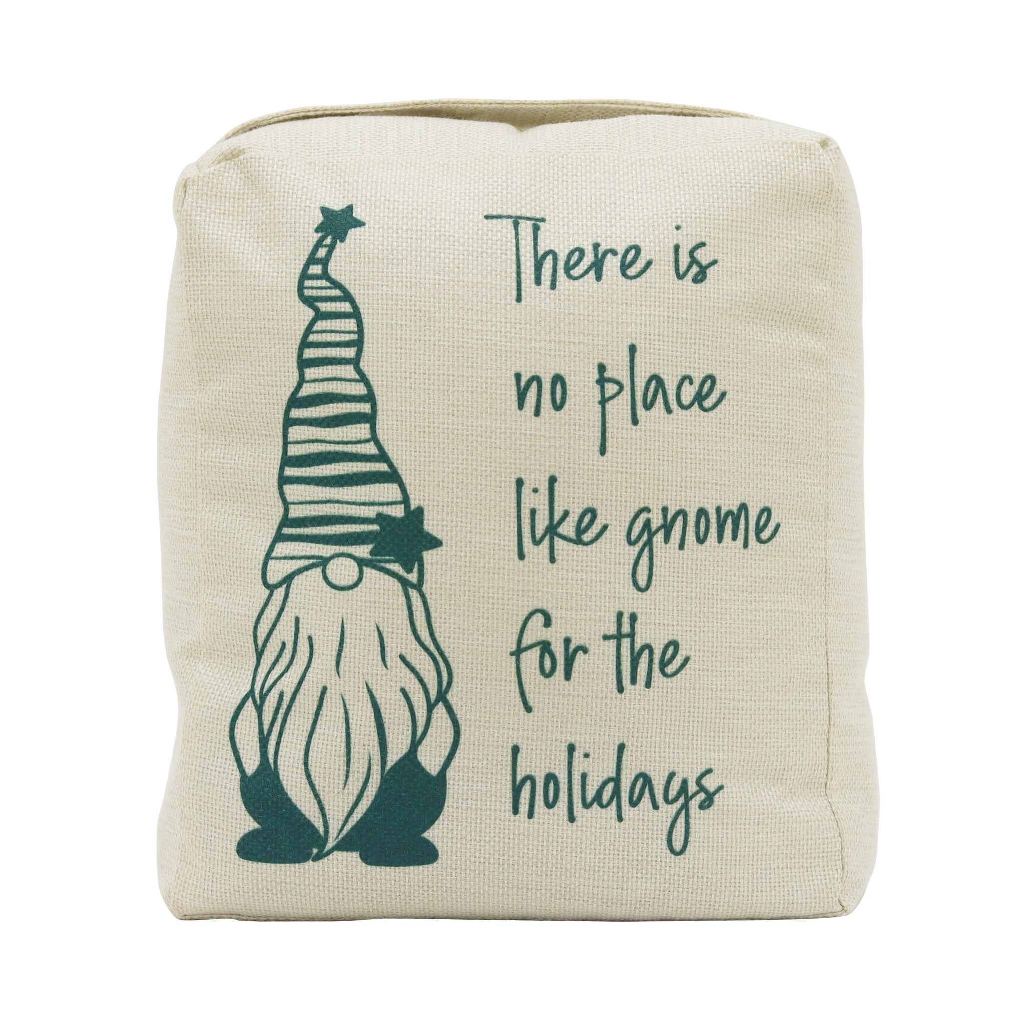 Parisloft Christmas Weighted Fabric Door Stop with handle - There Is No Place Like Gnome for the Holiday, Christmas Decor