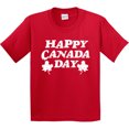 thumbnail image 3 of Inktastic Happy Canada Day with Distressed Maple Leaves Youth T-Shirt, 3 of 5