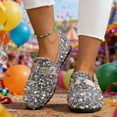 thumbnail image 2 of Womens Shoes Carnival Retro Glitter Slip On Casual Comfortable Round Toe Walking Soft Sole Shoes, 2 of 10