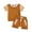 Orange, variant on Toddler Baby Shorts Set Short Sleeve Checkered Shirt Shorts Unisex Cotton Fashion Summer Outfits 2 Piece Loungewear, Orange, 3 Months