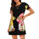 thumbnail image 1 of Balery Hello Summer Gnome Camisón de manga corta con cuello redondo para mujer, cómodo y elegante., 1 of 6