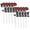 Red, variant on Halloween Decorations, 10Pcs Devil Eye Black Artifical Rose Ornaments, Bulk Gothic Spooky Floral Decor Set, Multipurpose Flower Accessories For Home Indoor Halloween Scene Vase Arrangement