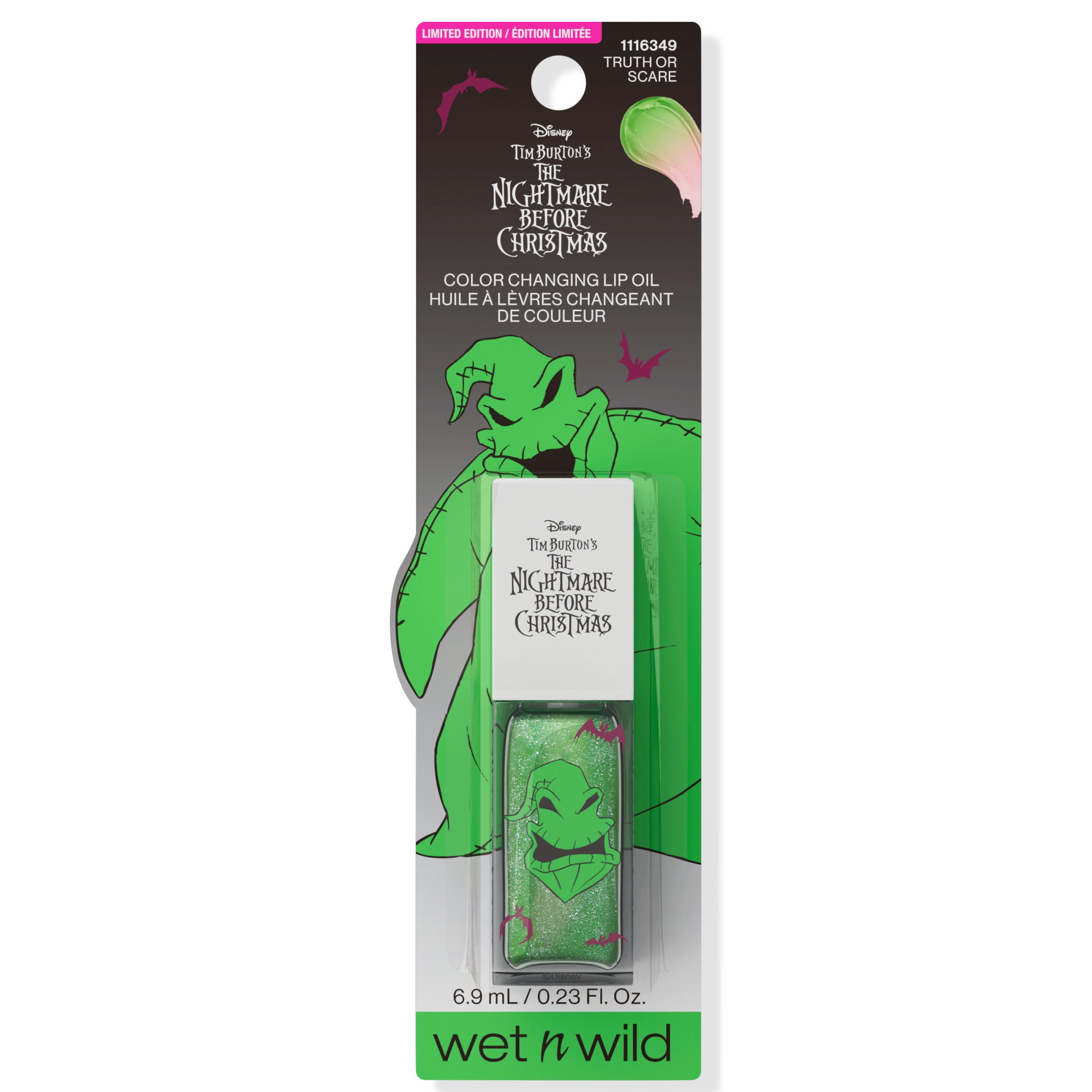 wet n wild Nightmare Before Christmas Color Changing Lip Oil - Truth or Scare (Clear Green)