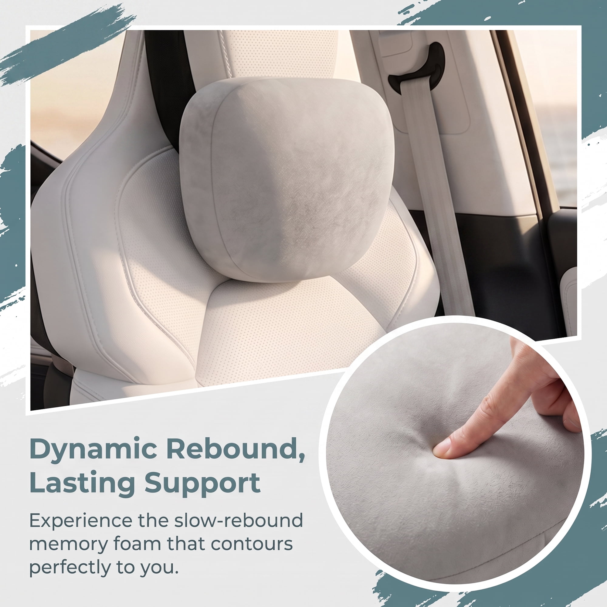 Unique Bargains Neck Pillow Travel Pillow Down Cervical Support Light Gray 11.8" x 7.9"