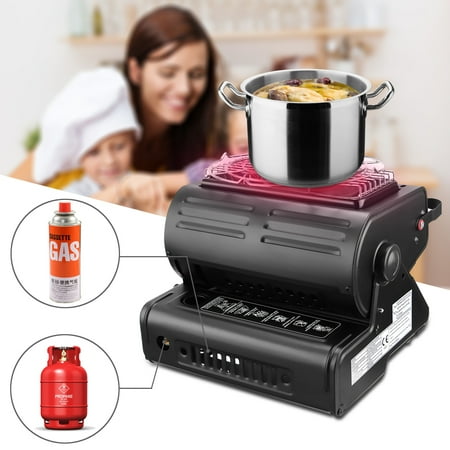 Safe Tent Heater 1300W Heat Adjustable heater Folding Portable Outdoor Camping Safe Geramic Flueless Butane Gas Stove Grill Burner Heater Barbecue Tent Hiking Safety Auto Shut-off ()