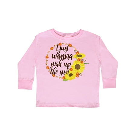 

Inktastic Sunflower I Just Wanna Soak up the Sun Gift Toddler Boy or Toddler Girl Long Sleeve T-Shirt