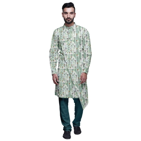 

Atasi Designer Kurta Pajama For Men Printed Angrakha Kurta Set Summer Clothing