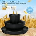 thumbnail image 3 of GPED 48 Pcs Wheat Straw Dinnerware Sets For 4, Unbreakable Dinnerware Sets, Reusable Wheat Straw Plates and Bowls Sets, Travel Camping Cutlery Set, Dishwasher Microwave Safe Dinnerware, Black, 3 of 8