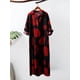 thumbnail image 5 of Vestido largo vintage de algodón para mujer, patrón de anillos de árbol, cuello vuelto, manga lar Romacci Las mujeres sueltas Robe, 5 of 7