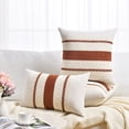 thumbnail image 6 of Fancy Homi Set of 2 Rust Boho Lumbar Decorative Throw Pillow Cover 12x20 inch for Couch Bed Sofa, Aesthetic Modern Organic Fall Room Decor, Soft Cotton Cute Terracotta Farmhouse Cushion Case, 6 of 7