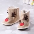 thumbnail image 4 of EeaseMX Zapatos navideños de algodón para bebé, con estampado de alce, botas cálidas de suela gruesa, antideslizantes, para invierno, de 0 a 12 meses (talla 1, beige, 13 cm), 4 of 7