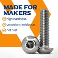 thumbnail image 3 of SURJDE (10 PCS) M6-1.0 x 50mm Button Head Socket Cap Screws Metric, 304 Stainless Steel, Allen Socket Drive, Full Thread, Machine Thread, 3 of 7
