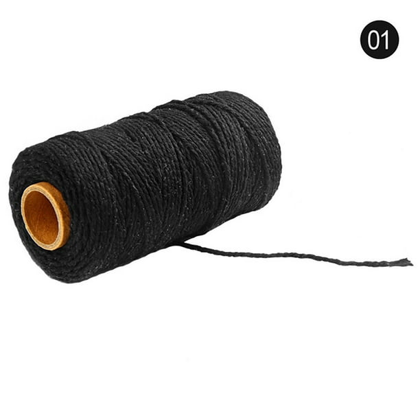 Cotton Cord Rope Crafts Macrame cotton rope; cotton Artisan String Solid  Color Cotton Yarn Rope Home Textiles 91.5m, Black 