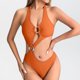 thumbnail image 1 of Trajes de baño de una pieza para mujer, traje de baño de bikini con tirantes y espalda descubierta de color liso para mujer, 1 of 3