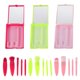 thumbnail image 4 of 3 Sets Travel Makeup Brush Set with Built in Bristles for Foundation, Eyeshadow & Blush – Lightweight & Portable Cosmetic Brushes for Women, 4 of 5