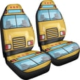 thumbnail image 3 of XYZCANDO Front Seat Protector Polyester Fabric Car Seat Covers Front Seat Cover Easy to Install Decor Accessory Truck Auto, Yellow Bus Front Design, 3 of 10